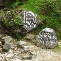 Buddhist mani stones near Lukla.